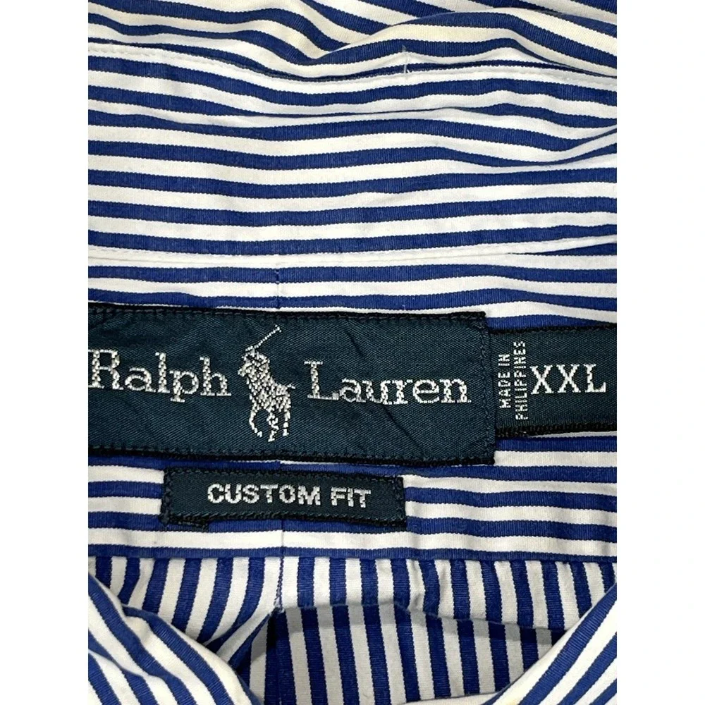 Polo Ralph Lauren Cotton Striped Button Custom Fit 2xl LongSleeve Shirt *Flaw*‎ - Picture 4 of 15